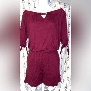 Burgundy Romper